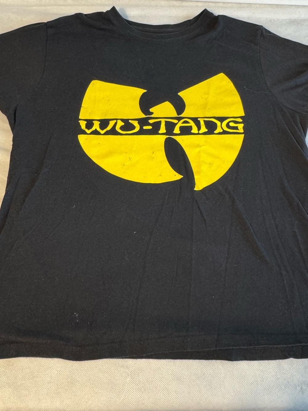Wu-Tang Clan Graphic Band Tee Black Yellow Logo Short Sleeve T-Shirt L/LX